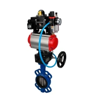 Затвор дисковый поворотный DN.ru WBV1413E-2W-Fb-H Ду100 Ру16, корпус - чугун GGG50, диск - чугун GGG40, EPDM, с пневмоприводом PA-DA-083, с пневмораспределителем 4M310-08 24В, с БКВ APL-410N EX, с ручным дублером MON2-450-T28-ISO, с БПВ AFC2000
