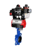 Затвор дисковый поворотный DN.ru WBV1132N-2W-Fb-H Ду40 Ру16, корпус - чугун GG25, диск - нержавеющая сталь 316L, уплотнение - NBR, с пневмоприводом DN.ru PA-DA-052, пневмораспределителем 4М310-08 220В NAMUR, БКВ APL-410N EX, БПВ AFC2000