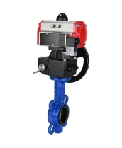 Затвор дисковый поворотный DN.ru WBV1132N-2W-Fb-H Ду40 Ру16, корпус - чугун GG25, диск - нержавеющая сталь 316L, уплотнение - NBR, с пневмоприводом PA-DA-052 двойного действия, пневмораспределителем 4М310-08 220В NAMUR, ручным дублером MON1-250-T26-ISO