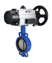 Затвор дисковый поворотный DN.ru WBV1132N-2W-Fb-H Ду125 Ру16, корпус - чугун GG25, диск - нержавеющая сталь 316L, уплотнение - NBR, с пневмоприводом DN.ru PA-DA-105-1 двойного действия, пневмораспределителем 4М310-08 220В NAMUR