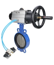 Затвор дисковый поворотный DN.ru WBV1132N-2W-Fb-H Ду125 Ру16, корпус - чугун GG25, диск - нержавеющая сталь 316L, уплотнение - NBR, с пневмоприводом DN.ru PA-DA-105-1 двойного действия, с пневмораспределителем 4V320-08 220В