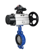 Затвор дисковый поворотный DN.ru WBV1132N-2W-Fb-H Ду125 Ру16, корпус - чугун GG25, диск - нержавеющая сталь 316L, уплотнение - NBR, с пневмоприводом DN.ru PA-DA-105-1 двойного действия, с БКВ APL-210N