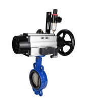 Затвор дисковый поворотный DN.ru WBV1432E-2W-Fb-H Ду150 Ру16, корпус - чугун GGG50, диск - нержавеющая сталь 316L, уплотнение - EPDM, с пневмоприводом DN.ru PA-DA-105-1 двойного действия, пневмораспределителем 4М310-08 220В NAMUR, БПВ AFC2000