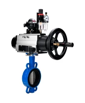 Затвор дисковый поворотный DN.ru WBV1432E-2W-Fb-H Ду150 Ру16, корпус - чугун GGG50, диск - нержавеющая сталь 316L, уплотнение - EPDM, с пневмоприводом PA-DA-105-1 двойного действия, пневмораспределителем 4М310-08 220В NAMUR, БКВ APL-210N, БПВ AFC2000