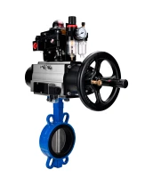 Затвор дисковый поворотный DN.ru WBV1432E-2W-Fb-H Ду150 Ру16, корпус - чугун GGG50, диск - нержавеющая сталь 316L, уплотнение - EPDM, с пневмоприводом PA-DA-105-1, пневмораспределителем 4М310-08 220В NAMUR, БКВ APL-410N EX, БПВ AFC2000