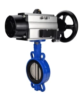 Затвор дисковый поворотный DN.ru WBV1432E-2W-Fb-H Ду150 Ру16, корпус - чугун GGG50, диск - нержавеющая сталь 316L, уплотнение - EPDM, с пневмоприводом DN.ru PA-DA-105-1 двойного действия, пневмораспределителем 4М310-08 220В NAMUR