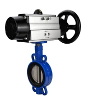 Затвор дисковый поворотный DN.ru WBV1432E-2W-Fb-H Ду150 Ру16, корпус - чугун GGG50, диск - нержавеющая сталь 316L, уплотнение - EPDM, с пневмоприводом DN.ru PA-DA-105-1