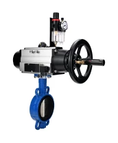 Затвор дисковый поворотный DN.ru WBV1413E-2W-Fb-H Ду150 Ру16, корпус - чугун GGG50, диск - чугун GGG40, уплотнение - EPDM, с пневмоприводом DN.ru PA-DA-105-1 двойного действия, пневмораспределителем 4М310-08 24В NAMUR, БПВ AFC2000