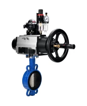 Затвор дисковый поворотный DN.ru WBV1413E-2W-Fb-H Ду150 Ру16, корпус - чугун GGG50, диск - чугун GGG40, уплотнение - EPDM, с пневмоприводом DN.ru PA-DA-105-1 двойного действия, пневмораспределителем 4М310-08 24В NAMUR, БКВ APL-210N, БПВ AFC2000