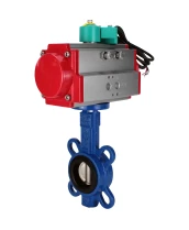Затвор дисковый поворотный DN.ru WBV1132N-2W-Fb-H Ду100 Ру16 корпус - чугун GG25, диск - нержавеющая сталь 316L, уплотнение - NBR, с пневмоприводом PA-DA-083 и магнитным переключателем ALS200D