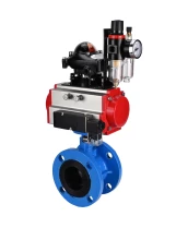 Затвор дисковый поворотный DN.ru WBV1313E-2W-F-H Ду100 Ру16 фланцевый, корпус - чугун GGG40, диск - чугун GGG40, EPDM, с пневмоприводом DN.ru PA-DA-105, пневмораспределителем DN.ru 4М310-08 24В NAMUR, БКВ DN.ru APL-210N и БПВ DN.ru AFC2000