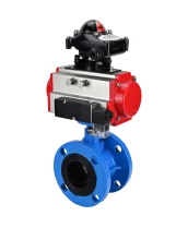 Затвор дисковый поворотный DN.ru WBV1313E-2W-F-H Ду100 Ру16 фланцевый, корпус - чугун GGG40, диск - чугун GGG40, уплотнение - EPDM, с пневмоприводом DN.ru PA-DA-105, пневмораспределителем DN.ru 4М310-08 24В NAMUR и БКВ DN.ru APL-210N