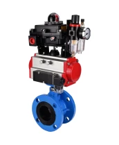 Затвор дисковый поворотный DN.ru WBV1313E-2W-F-H Ду100 Ру16 фланцевый, корпус - чугун GGG40, диск - чугун GGG40, EPDM, с пневмоприводом DN.ru PA-DA-105, пневмораспределителем DN.ru 4М310-08 24В NAMUR, БКВ DN.ru APL-410N EX и БПВ DN.ru AFC2000