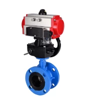 Затвор дисковый поворотный DN.ru WBV1313E-2W-F-H Ду100 Ру16 фланцевый, корпус - чугун GGG40, диск - чугун GGG40, EPDM, с пневмоприводом DN.ru PA-DA-105, пневмораспределителем DN.ru 4М310-08 220В NAMUR и ручным дублером DN.ru MON1-250-T26-ISO