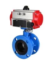 Затвор дисковый поворотный DN.ru WBV1313E-2W-F-H Ду100 Ру16 фланцевый, корпус - чугун GGG40, диск - чугун GGG40, уплотнение - EPDM, с пневмоприводом DN.ru PA-DA-105 и пневмораспределителем DN.ru 4М310-08 220В NAMUR