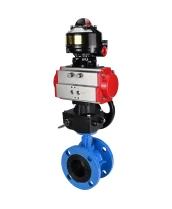 Затвор дисковый поворотный DN.ru WBV1313E-2W-F-H Ду100 Ру16 фланцевый, корпус - чугун GGG40, диск - чугун GGG40, уплотнение - EPDM, с пневмоприводом DN.ru PA-DA-105, БКВ DN.ru APL-510N EX и ручным дублером DN.ru MON1-250-T26-ISO