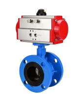 Затвор дисковый поворотный DN.ru WBV1313E-2W-F-H Ду100 Ру16 фланцевый, корпус - чугун GGG40, диск - чугун GGG40, уплотнение - EPDM, с пневмоприводом DN.ru PA-DA-105 двойного действия