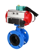 Затвор дисковый поворотный DN.ru WBV1313E-2W-F-H Ду50 Ру16 фланцевый, корпус - чугун GGG40, диск - чугун GGG40, уплотнение - EPDM, с пневмоприводом PA-DA-105, пневмораспределителем 4М310-08 24В NAMUR и магнитным переключателем ALS200D