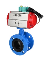 Затвор дисковый поворотный DN.ru WBV1313E-2W-F-H Ду100 Ру16 фланцевый, корпус - чугун GGG40, диск - чугун GGG40, уплотнение - EPDM, с пневмоприводом PA-DA-105 и магнитным переключателем ALS200D