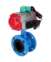 Затвор дисковый поворотный DN.ru WBV1331E-2W-F-H Ду100 Ру16 корпус - чугун GGG40, диск - нержавеющая сталь 304, уплотнение - EPDM, с пневмоприводом PA-DA-105, пневмораспределителем 4M310-08 220В и магнитным переключателем ALS200D