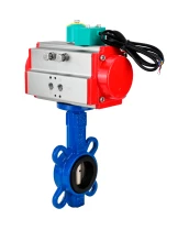 Затвор дисковый поворотный DN.ru WBV1413E-2W-Fb-H Ду65 Ру16 корпус - чугун GGG50, диск - чугун GGG40, уплотнение - EPDM, с пневмоприводом PA-DA-065 и магнитным переключателем ALS200D