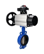 Затвор дисковый поворотный DN.ru WBV1413E-2W-Fb-H Ду150 Ру16, межфланцевый, корпус - чугун GGG50, диск - чугун GGG40, уплотнение - EPDM, с пневмоприводом DN.ru PA-DA-105-1, пневмораспределителем 4М310-08 24В NAMUR и БКВ APL-210N