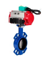 Затвор дисковый поворотный DN.ru WBV1432N-2W-Fb-H Ду100 Ру16 корпус - чугун GGG50, диск - нержавеющая сталь 316L, уплотнение - NBR, с пневмоприводом PA-DA-083, пневмораспределителем 4M310-08 220В и магнитным переключателем ALS200D