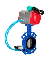 Затвор дисковый поворотный DN.ru WBV1432N-2W-Fb-H Ду100 Ру16 корпус - чугун GGG50, диск - нержавеющая сталь 316L, уплотнение - NBR, с пневмоприводом PA-DA-083, пневмораспределителем 4V320-08 220В и магнитным переключателем ALS200D