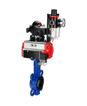 Затвор дисковый поворотный DN.ru WBV1432N-2W-Fb-H Ду300 Ру16, корпус - чугун GGG50, диск - нержавеющая сталь 316L, уплотнение - NBR, с пневмоприводом DN.ru PA-DA-160, пневмораспределителем 4М310-08 220В NAMUR, БКВ APL-210N, БПВ AFC2000