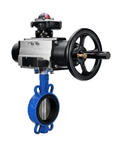 Затвор дисковый поворотный DN.ru WBV1432N-2W-Fb-H Ду125 Ру16, корпус - чугун GGG50, диск - нержавеющая сталь 316L, уплотнение - NBR, с пневмоприводом DN.ru PA-DA-105-1 двойного действия, пневмораспределителем 4М310-08 220В NAMUR, БКВ APL-210N