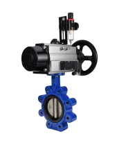 Затвор дисковый поворотный DN.ru WBV1616N-2W-Fb-H Ду125 Ру16 LUG корпус - чугун QT450, диск - чугун QT450, уплотнение - NBR, с пневмоприводом DN.ru PA-DA-105-1, пневмораспределителем 4М310-08 220В NAMUR и БПВ AFC2000