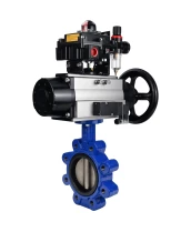 Затвор дисковый поворотный DN.ru WBV1616N-2W-Fb-H Ду125 Ру16 LUG корпус - чугун QT450, диск - чугун QT450, уплотнение - NBR, с пневмоприводом DN.ru PA-DA-105-1, пневмораспределителем 4М310-08 220В NAMUR, БКВ APL-410N EX и БПВ AFC2000