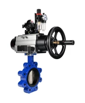 Затвор дисковый поворотный DN.ru WBV1616N-2W-Fb-H Ду125 Ру16 LUG корпус - чугун QT450, диск - чугун QT450, уплотнение - NBR, с пневмоприводом DN.ru PA-DA-105-1, пневмораспределителем 4М310-08 220В NAMUR, БКВ APL-210N и БПВ AFC2000
