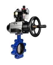 Затвор дисковый поворотный DN.ru WBV1616N-2W-Fb-H Ду125 Ру16 LUG корпус - чугун QT450, диск - чугун QT450, уплотнение - NBR, с пневмоприводом DN.ru PA-DA-105-1, пневмораспределителем 4М310-08 220В NAMUR, БКВ APL-510N EX и БПВ AFC2000