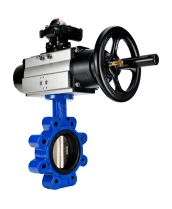 Затвор дисковый поворотный DN.ru WBV1616N-2W-Fb-H Ду125 Ру16 LUG корпус - чугун QT450, диск - чугун QT450, уплотнение - NBR, с пневмоприводом DN.ru PA-DA-105-1 и БКВ APL-210N