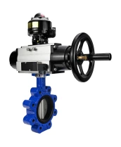 Затвор дисковый поворотный DN.ru WBV1631E-2W-Fb-H Ду125 Ру16 LUG корпус - чугун QT450, диск - нержавеющая сталь 304, уплотнение - EPDM, с пневмоприводом DN.ru PA-DA-105-1, пневмораспределителем 4М310-08 220В NAMUR и БКВ APL-510N EX