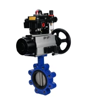 Затвор дисковый поворотный DN.ru WBV1631E-2W-Fb-H Ду125 Ру16 LUG корпус - чугун QT450, диск - нержавеющая сталь 304, уплотнение - EPDM, с пневмоприводом DN.ru PA-DA-105-1, пневмораспределителем 4М310-08 220В NAMUR, БКВ APL-410N EX и БПВ AFC2000
