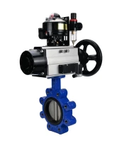 Затвор дисковый поворотный DN.ru WBV1631E-2W-Fb-H Ду125 Ру16 LUG корпус - чугун QT450, диск - нержавеющая сталь 304, уплотнение - EPDM, с пневмоприводом DN.ru PA-DA-105-1, пневмораспределителем 4М310-08 220В NAMUR, БКВ APL-510N EX и БПВ AFC2000