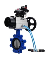 Затвор дисковый поворотный DN.ru WBV1631E-2W-Fb-H Ду125 Ру16 LUG корпус - чугун QT450, диск - нержавеющая сталь 304, уплотнение - EPDM, с пневмоприводом PA-DA-105-1, пневмораспределителем 4V320-08 220В, БКВ APL-210N и БПВ AFC2000