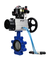 Затвор дисковый поворотный DN.ru WBV1631E-2W-Fb-H Ду125 Ру16 LUG корпус - чугун QT450, диск - нержавеющая сталь 304, уплотнение - EPDM, с пневмоприводом PA-DA-105-1, пневмораспределителем 4V320-08 220В, БКВ APL-510N EX и БПВ AFC2000