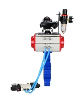 Затвор дисковый поворотный DN.ru WBV1631E-2W-Fb-H Ду50 Ру16 LUG корпус - чугун QT450, диск - нержавеющая сталь 304, уплотнение - EPDM, с пневмоприводом DN.ru PA-DA-065, пневмораспределителем 4V320-08 220В, БКВ APL-210N и БПВ AFC2000