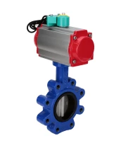 Затвор дисковый поворотный DN.ru WBV1631N-2W-Fb-H Ду100 Ру16 LUG корпус - чугун QT450, диск - нержавеющая сталь 304, уплотнение - NBR, с пневмоприводом PA-DA-083 и магнитным переключателем ALS200D