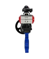 Затвор дисковый поворотный DN.ru WBV1631N-2W-Fb-H Ду150 Ру16 LUG корпус - чугун QT450, диск - нержавеющая сталь 304, уплотнение - NBR, с пневмоприводом DN.ru PA-DA-105, БКВ APL-210N и редуктором MON3-700-T38-ISO