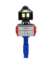 Затвор дисковый поворотный DN.ru WBV1631E-2W-Fb-H Ду50 Ру16 LUG корпус - чугун QT450, диск - нержавеющая сталь 304, уплотнение - EPDM, с пневмоприводом DN.ru PA-DA-065 и БКВ APL-510N EX