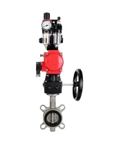 Затвор дисковый поворотный DN.ru Ду50 Ру16, корпус - нерж.сталь 304, диск - нерж.сталь 304, NBR, с пневмоприводом DN.ru PA-DA-065, пневмораспределителем 4M310-08 AC220V, БКВ APL-210N, ручным Дублером MON1-250-T26-ISO и БПВ AFC2000 (WBV3131N-2W-Fb-H)