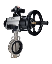 Затвор дисковый поворотный DN.ru WBV3232V-2W-Fb-H Ду125 Ру16, корпус - нержавеющая сталь 316L, диск - нержавеющая сталь 316L, уплотнение - Viton, с пневмоприводом PA-DA-105-1 двойного действия, пневмораспределителем 4М310-08 24В NAMUR, БКВ APL-210N