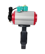 Затвор дисковый поворотный DN.ru WBV4242E-2W-Fb-ISO Дн50 Ру10 межфланцевый, корпус - НПВХ, диск - НПВХ, уплотнение - EPDM, с пневмоприводом PA-SA-065, пневмораспределителем 4M310-08 220В и магнитным переключателем ALS200D