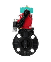 Затвор дисковый поворотный DN.ru WBV4242E-2W-Fb-ISO Дн50 Ру10 межфланцевый, корпус - НПВХ, диск - НПВХ, уплотнение - EPDM, с пневмоприводом PA-SA-065, пневмораспределителем 4M310-08 220В и магнитным переключателем ALS200D