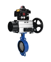 Затвор дисковый поворотный DN.ru WBV3432E-2W-Fb-H Ду150 Ру16, корпус - углеродистая сталь WCB, диск - нержавеющая сталь 316L, уплотнение - EPDM, с пневмоприводом PA-DA-105-1 двойного действия, пневмораспределителем 4М310-08 220В NAMUR, БКВ APL-410N EX
