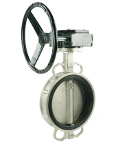 Затвор дисковый поворотный DN.ru WBV3232E-2W-Fb-H Ду40 Ру16 межфланцевый, корпус - нержавеющая сталь 316L, диск - нержавеющая сталь 316L, уплотнение - EPDM, с редуктором RDN RQN1-150Z-T24